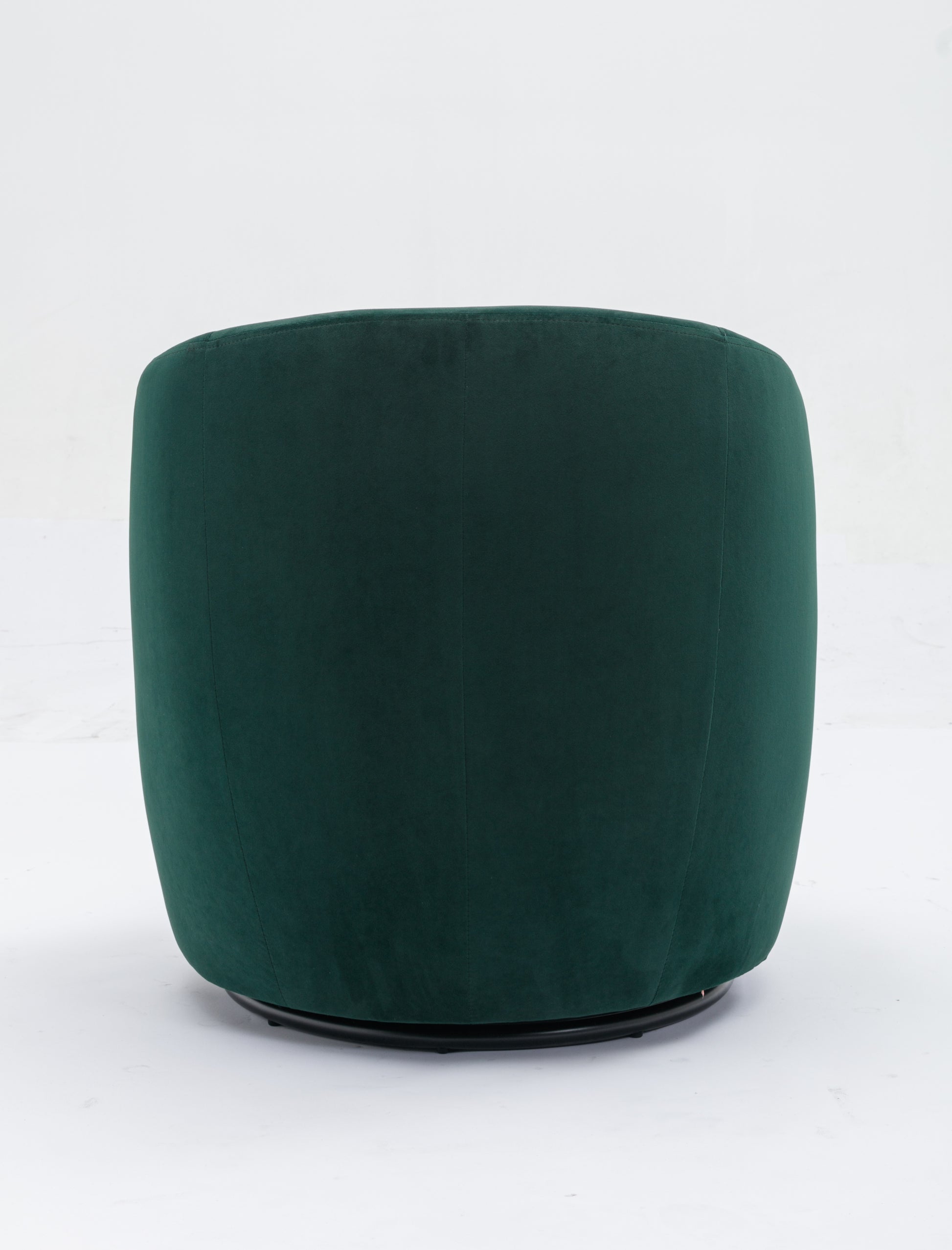 Velvet Fabric Swivel Accent Armchair Barrel Chair With Black Powder Coating Metal Ring,Green Green Foam Velvet