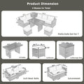 Outdoor 6 Piece All Weather Pe Rattan Sofa Set, Garden Patio Wicker Sectional Furniture Set With Adjustable Seat, Storage Box, Removable Covers And Tempered Glass Top Table,Grey Yes Complete Patio