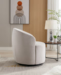 Velvet Fabric Swivel Accent Armchair Barrel Chair With Black Powder Coating Metal Ring,Gray Gray Foam Velvet