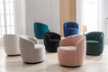 Velvet Fabric Swivel Accent Armchair Barrel Chair With Black Powder Coating Metal Ring,Black Black Foam Velvet