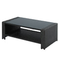 Patio Furniture Sets Dark Gray Seats 4 Pe Rattan Iron Waterproof Fabric