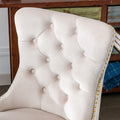 Office Chair,Velvet Upholstered Tufted Button Home Office Chair With Golden Metal Base,Adjustable Desk Chair Swivel Office Chair Beige Beige Velvet