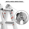 Multi Position Foldable Engineering Multifunctional Aluminum Alloy Ladder A Type Ladder Straight Ladder 17Ft For Home Silver Pc Aluminium
