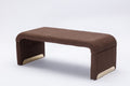 Boucle Fabric Loveseat Ottoman Footstool Bedroom Bench Shoe Bench With Gold Metal Legs,Coffee Brown Brown Foam Boucle