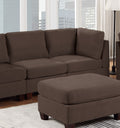 Modular Sofa Set 6Pc Set Living Room Furniture Sofa Loveseat Couch Black Coffee Linen Like Fabric 4X Corner Wedge 1X Armless Chair And 1X Ottoman Coffee Primary Living Space Cushion Back