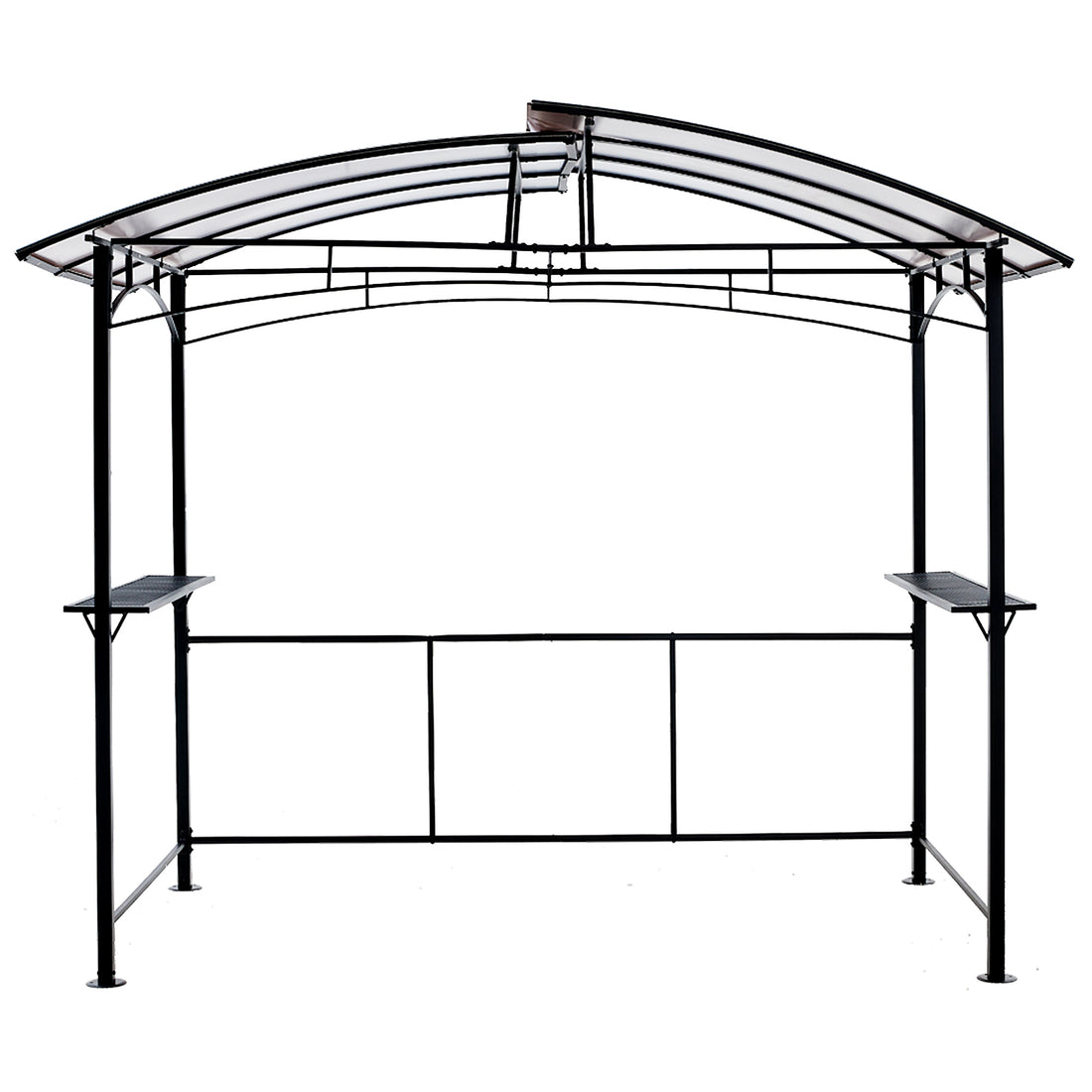 Grill Gazebo 8X5Ft,Outdoor Patio Canopy,Bbq Shelter With Steel Hardtop And Side Shelves Black Steel