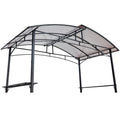 Grill Gazebo 8X5Ft,Outdoor Patio Canopy,Bbq Shelter With Steel Hardtop And Side Shelves Black Steel