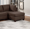 Modular Sectional 6Pc Set Living Room Furniture U Sectional Couch Black Coffee Linen Like Fabric 2X Corner Wedge 2X Armless Chairs And 2X Ottomans Coffee Wood Primary Living Space Cushion Back