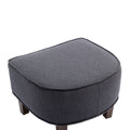 Coolmore Accent Chair With Ottoman, Mid Century Modern Barrel Chair Upholstered Club Tub Round Arms Chair For Living Room Dark Gray Linen
