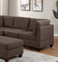 Modular Sectional 6Pc Set Living Room Furniture Corner Sectional Couch Grey Linen Like Fabric 3X Corner Wedge 2X Armless Chairs And 1X Ottoman Coffee Wood Primary Living Space Cushion Back