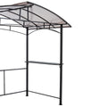 Grill Gazebo 8X5Ft,Outdoor Patio Canopy,Bbq Shelter With Steel Hardtop And Side Shelves Black Steel