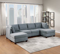 Living Room Furniture Armless Chair Grey Linen Like Fabric 1Pc Cushion Armless Chair Wooden Legs Grey Primary Living Space Contemporary,Modern,Transitional Fabric