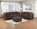 Modular Sofa Set 6Pc Set Living Room Furniture Sofa Loveseat Couch Black Coffee Linen Like Fabric 4X Corner Wedge 1X Armless Chair And 1X Ottoman Coffee Primary Living Space Cushion Back