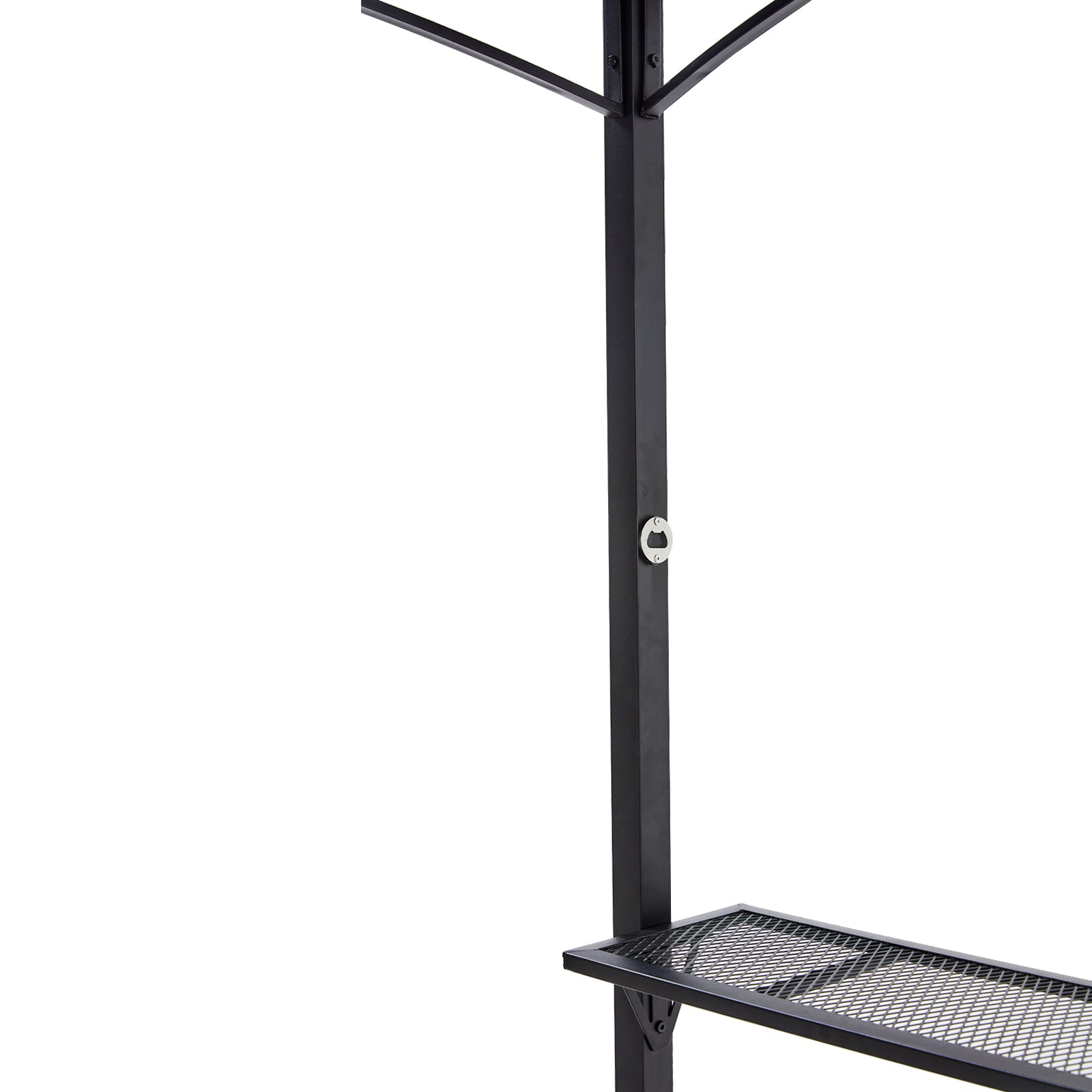 Grill Gazebo 8X5Ft,Outdoor Patio Canopy,Bbq Shelter With Steel Hardtop And Side Shelves Black Steel