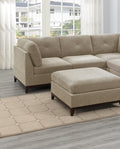 Modular Living Room Furniture Ottoman Camel Chenille Fabric 1Pc Cushion Ottoman Couch Exposed Wooden Base Camel Chenille Primary Living Space Contemporary,Modern Rectangle Chenille