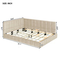 Full Size Upholstered Daybed Sofa Bed Frame Beige, Velvet Beige Upholstered