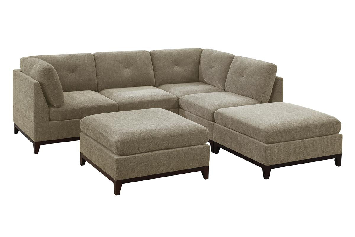 Modular Living Room Furniture Ottoman Camel Chenille Fabric 1Pc Cushion Ottoman Couch Exposed Wooden Base Camel Chenille Primary Living Space Contemporary,Modern Rectangle Chenille