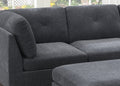 Ash Grey Chenille Fabric Modular Sectional 6Pc Set Living Room Furniture Corner L Sectional Couch 2X Corner Wedge 2X Armless Chairs And 2X Ottomans Tufted Back Gun Ash Chenille Wood Primary Living Space Cushion Back Contemporary,Modern Modular Chenille 6