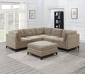 Modular Living Room Furniture Ottoman Camel Chenille Fabric 1Pc Cushion Ottoman Couch Exposed Wooden Base Camel Chenille Primary Living Space Contemporary,Modern Rectangle Chenille