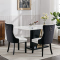 Nikki Collection Modern, High End Tufted Solid Wood Contemporary Pu And Velvet Upholstered Dining Chair With Wood Legs Trim 2 Pcs Set White Black, Sw2101Wb White Black Foam Pu Leather