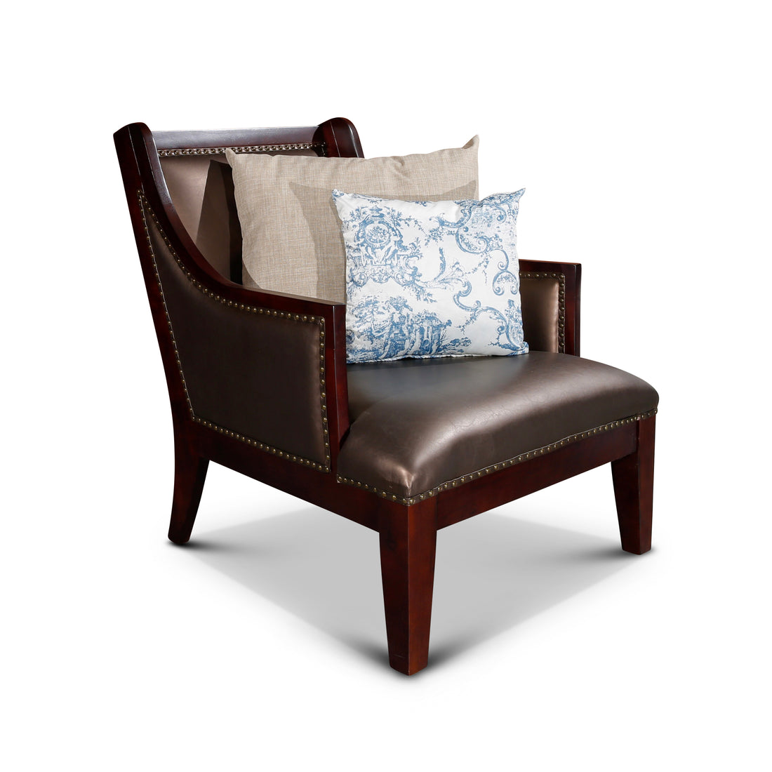 Leather Accent Chair Bronze Bonded Leather