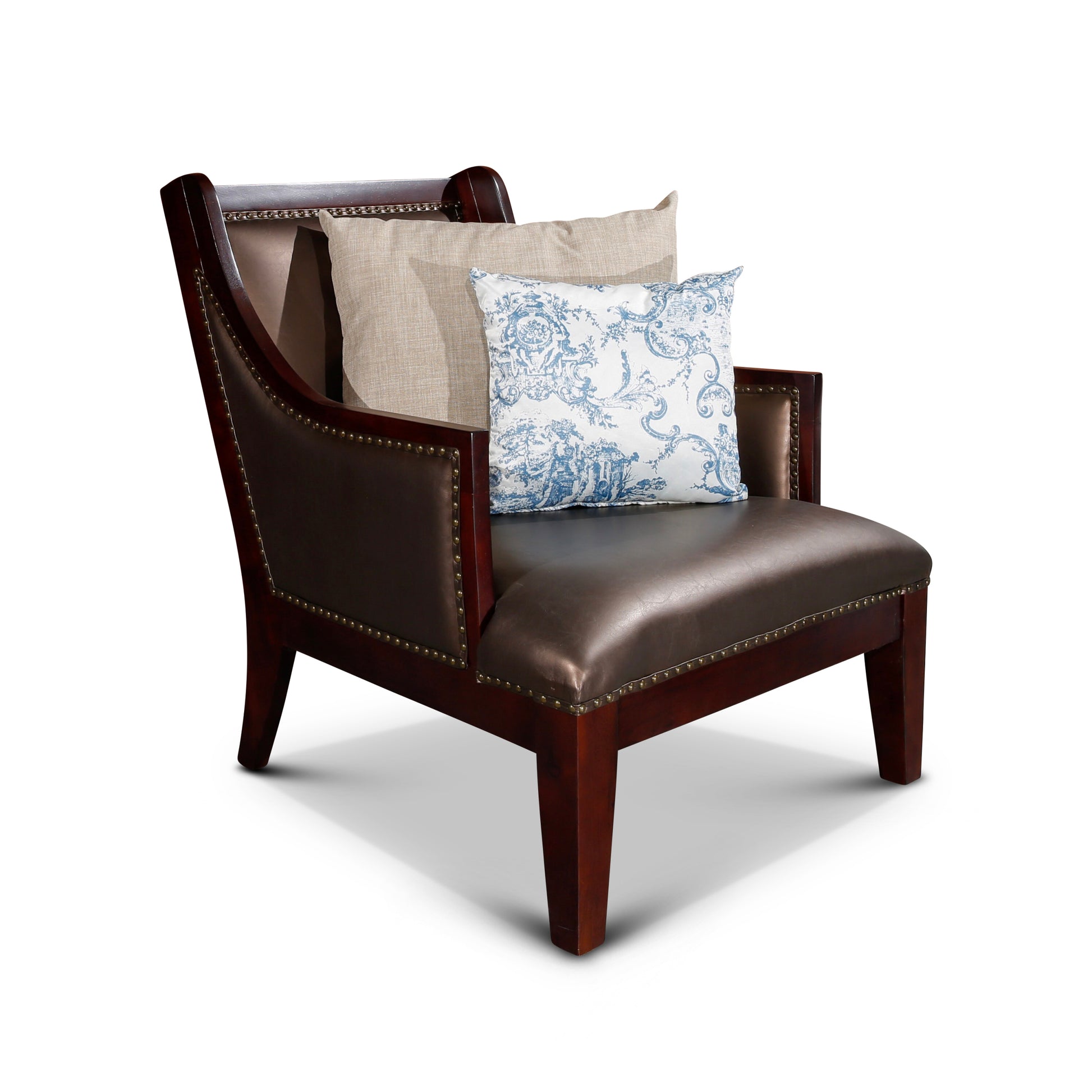 Leather Accent Chair Bronze Bonded Leather