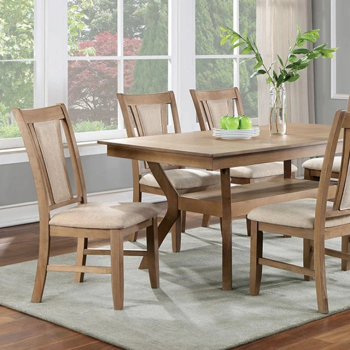 Transitional Set Of 2 Side Chairs Natural Tone And Beige Solid Wood Chair Paddedupholstered Seat Kitchen Dining Room Furniture Natural Dining Room Modern,Transitional Dining Chairs Rubberwood Solid