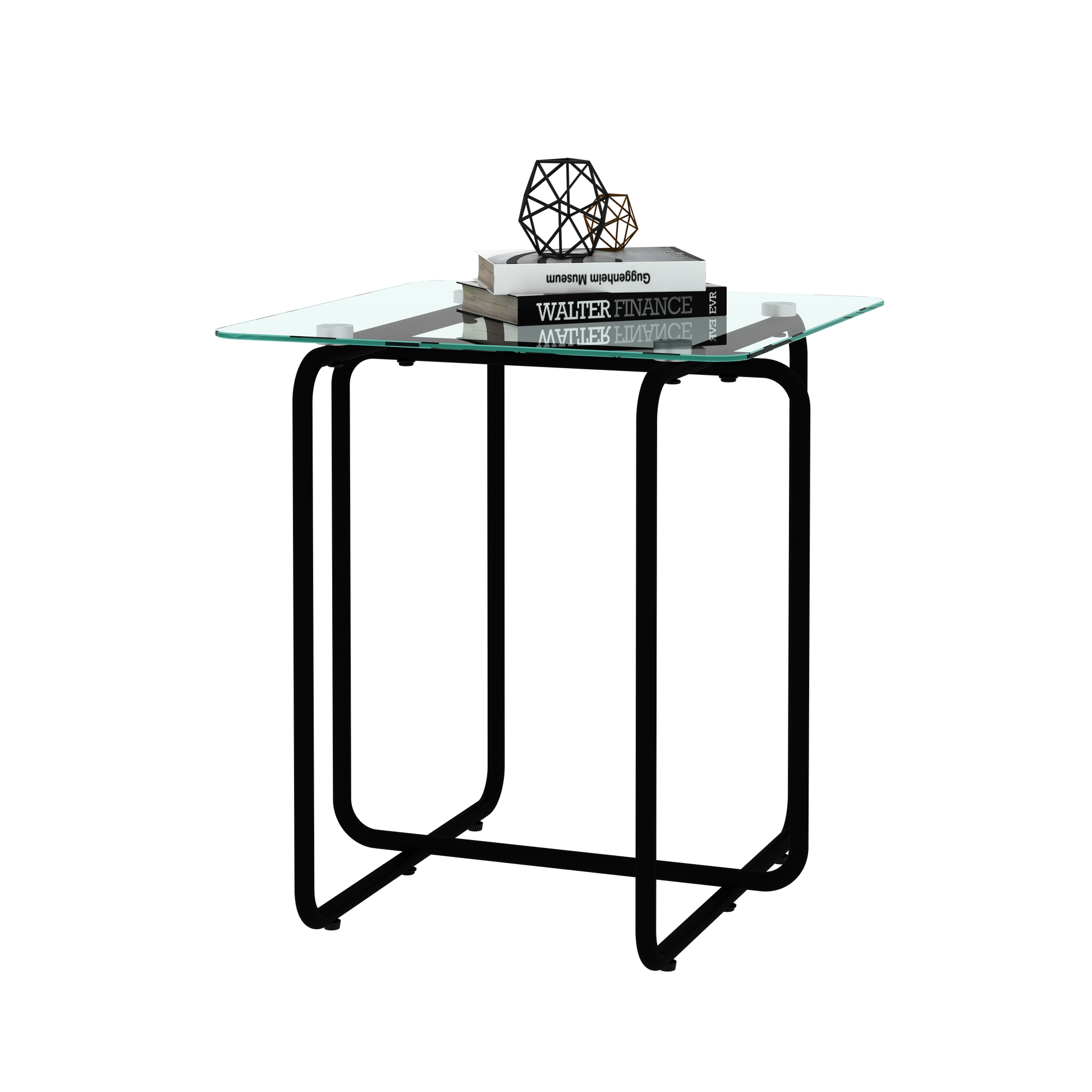 Modern Tempered Glass Coffee Table End Table Side Table For Living Room,Bedroom, Transparent Transparent Tempered Glass