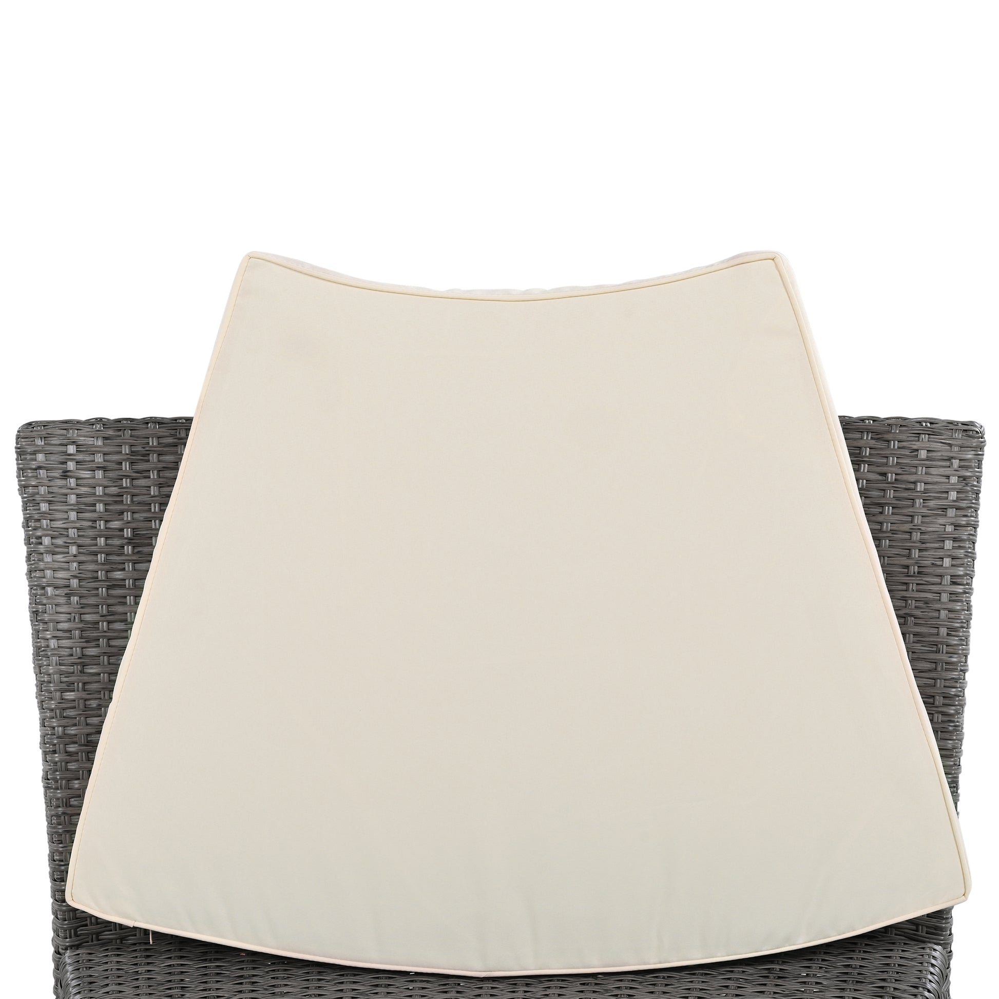 6 Person Fan Shaped Rattan Suit Combination With Cushions And Table,Suitable For Garden Beige Hdpe