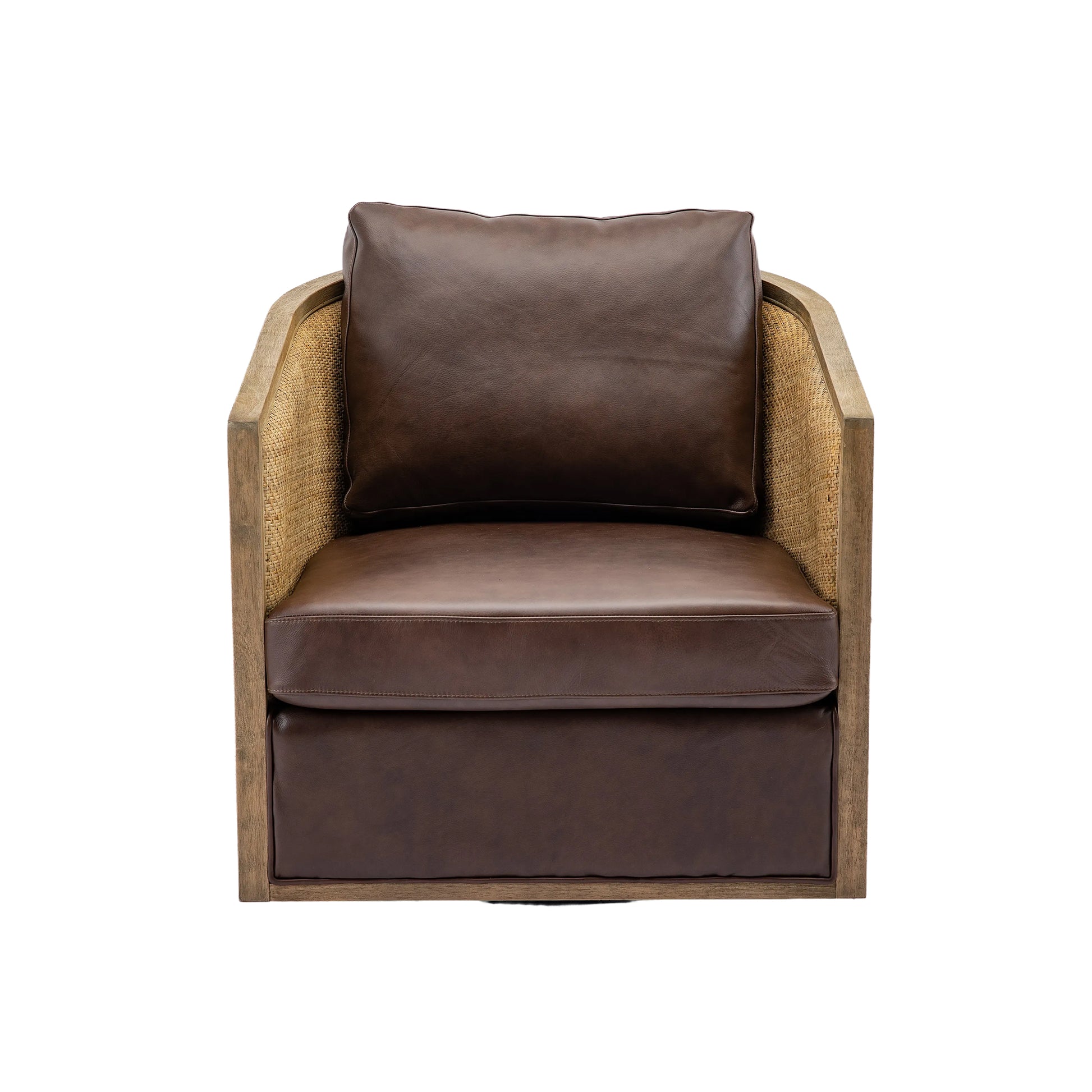 Coolmore Swivel Barrel Chair, Comfy Round Accent Sofa Chair For Living Room, 360 Degree Swivel Barrel Club Chair, Leisure Arm Chair For Nursery, Hotel, Bedroom, Office, Lounge Brown Boucle Brown Foam Leather