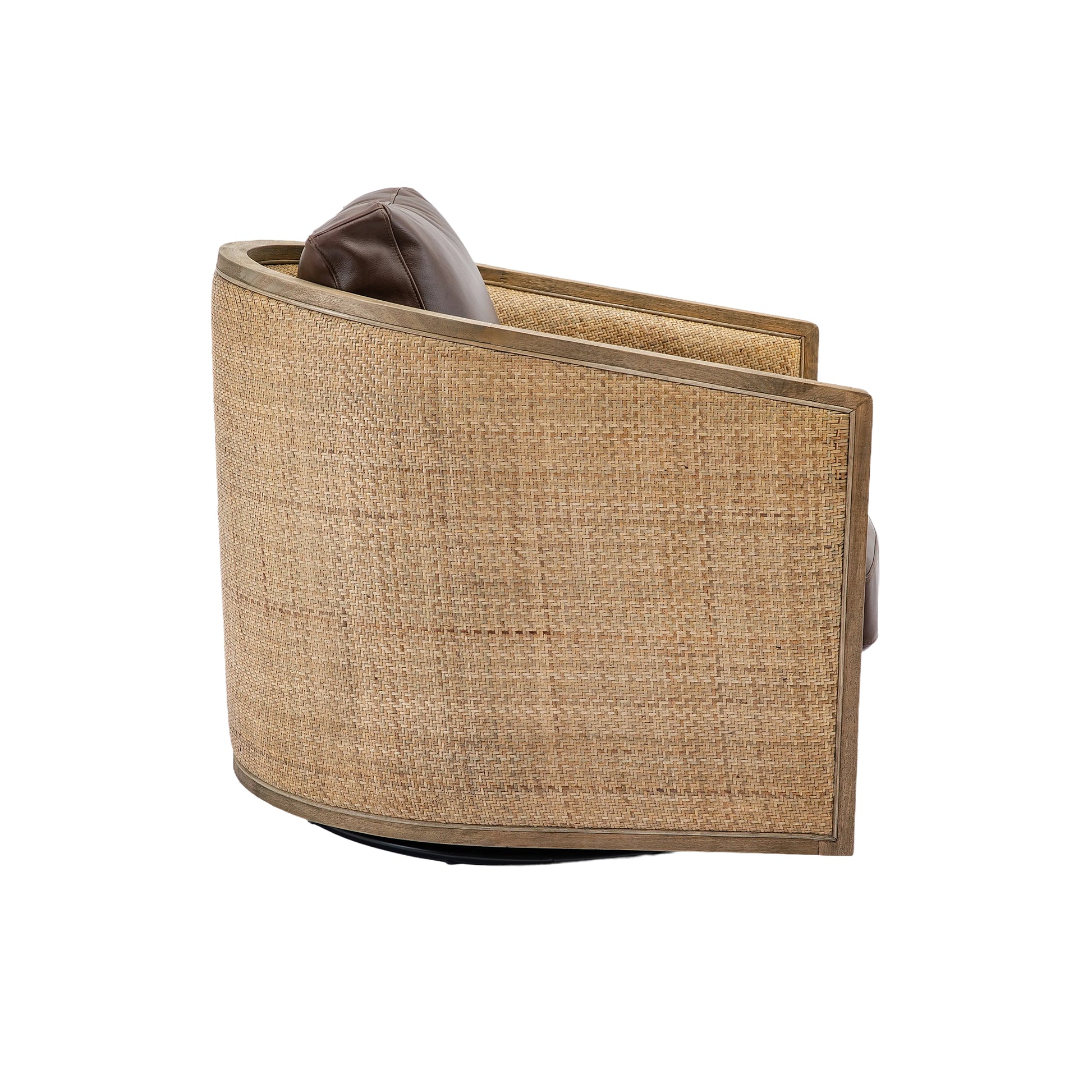 Coolmore Swivel Barrel Chair, Comfy Round Accent Sofa Chair For Living Room, 360 Degree Swivel Barrel Club Chair, Leisure Arm Chair For Nursery, Hotel, Bedroom, Office, Lounge Brown Boucle Brown Foam Leather