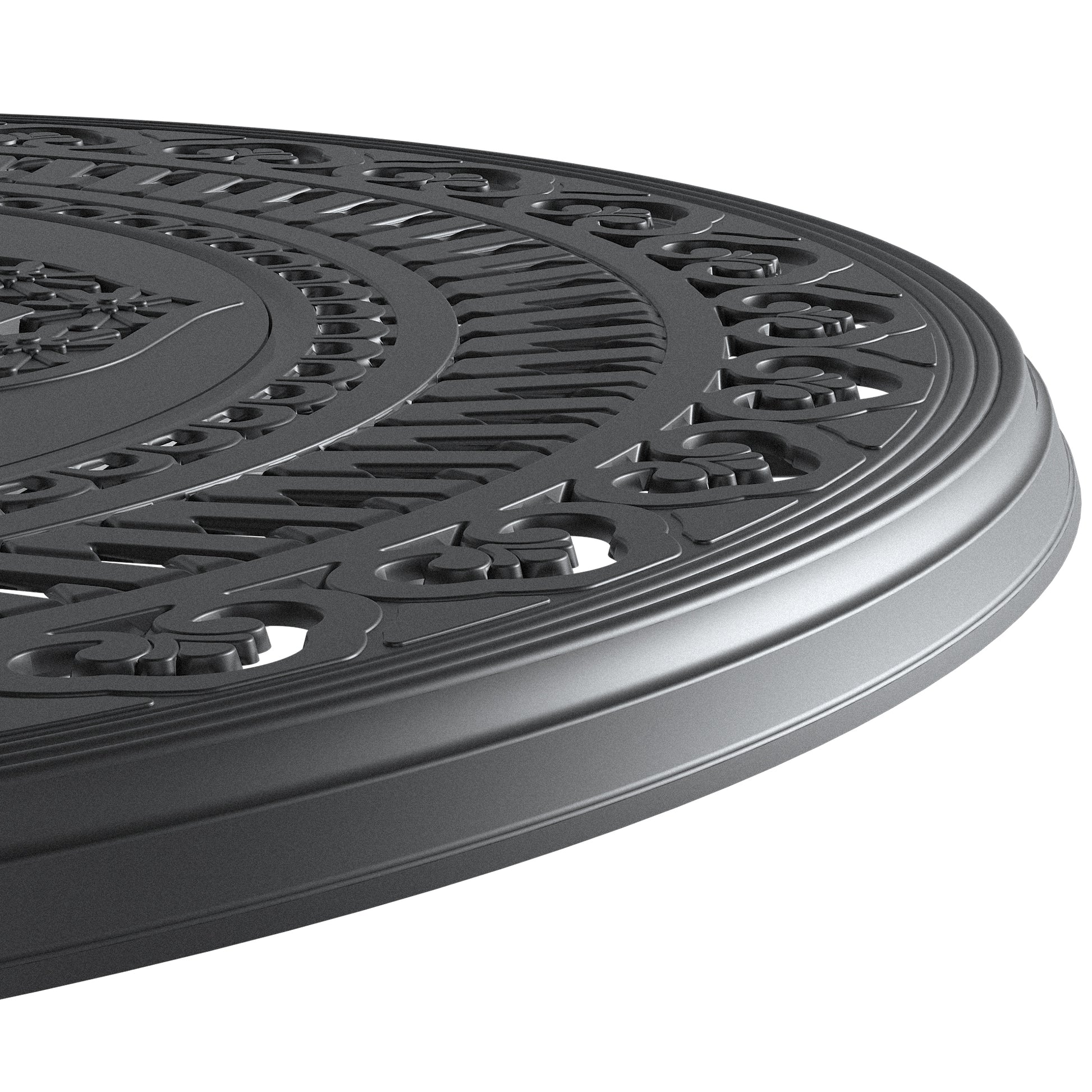 Cushions In Random Colors 5 Piece Set Of Cast Aluminum Patio Furniture With Cushions Yes Dining Set Black Blue Seats 4 Rust Resistant Frame Water Resistant Cushion Garden & Outdoor Complete Patio Sets Aluminium