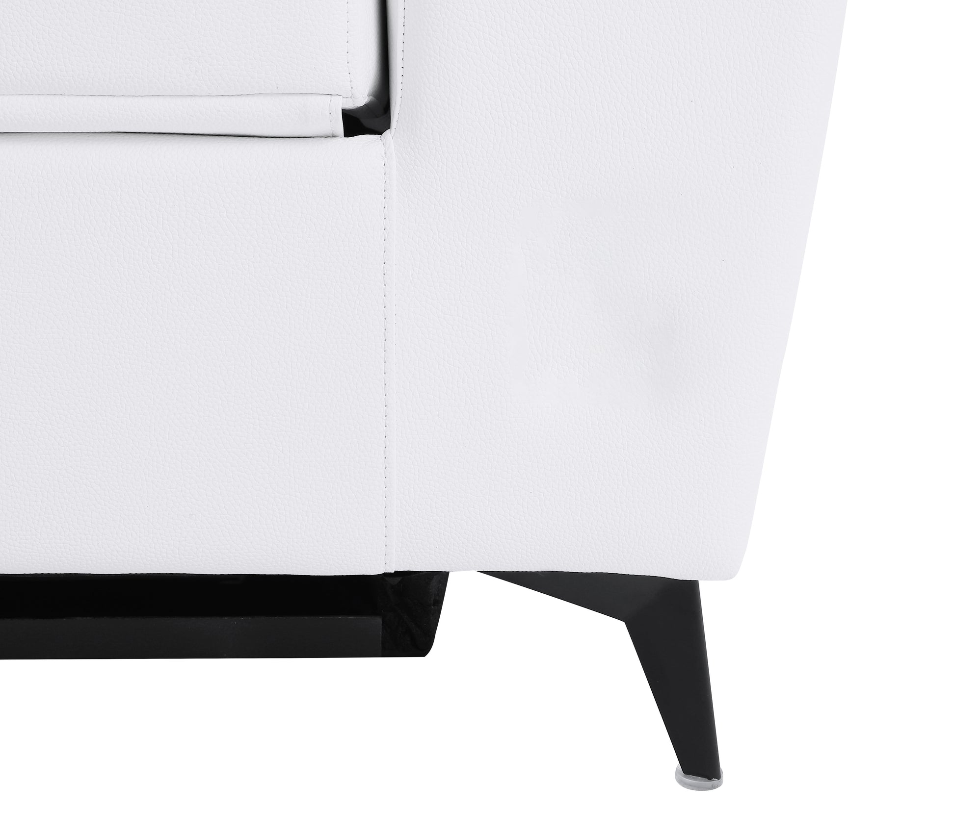 Top Grain Italian Leather Chair With Power Recliner White Foam Leather