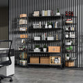 5 Tier 6000Lbs Heavy Duty Adjustable Storage Rack Metal Shelf Wire Shelving Unit With Wheels & Shelf Liners 82