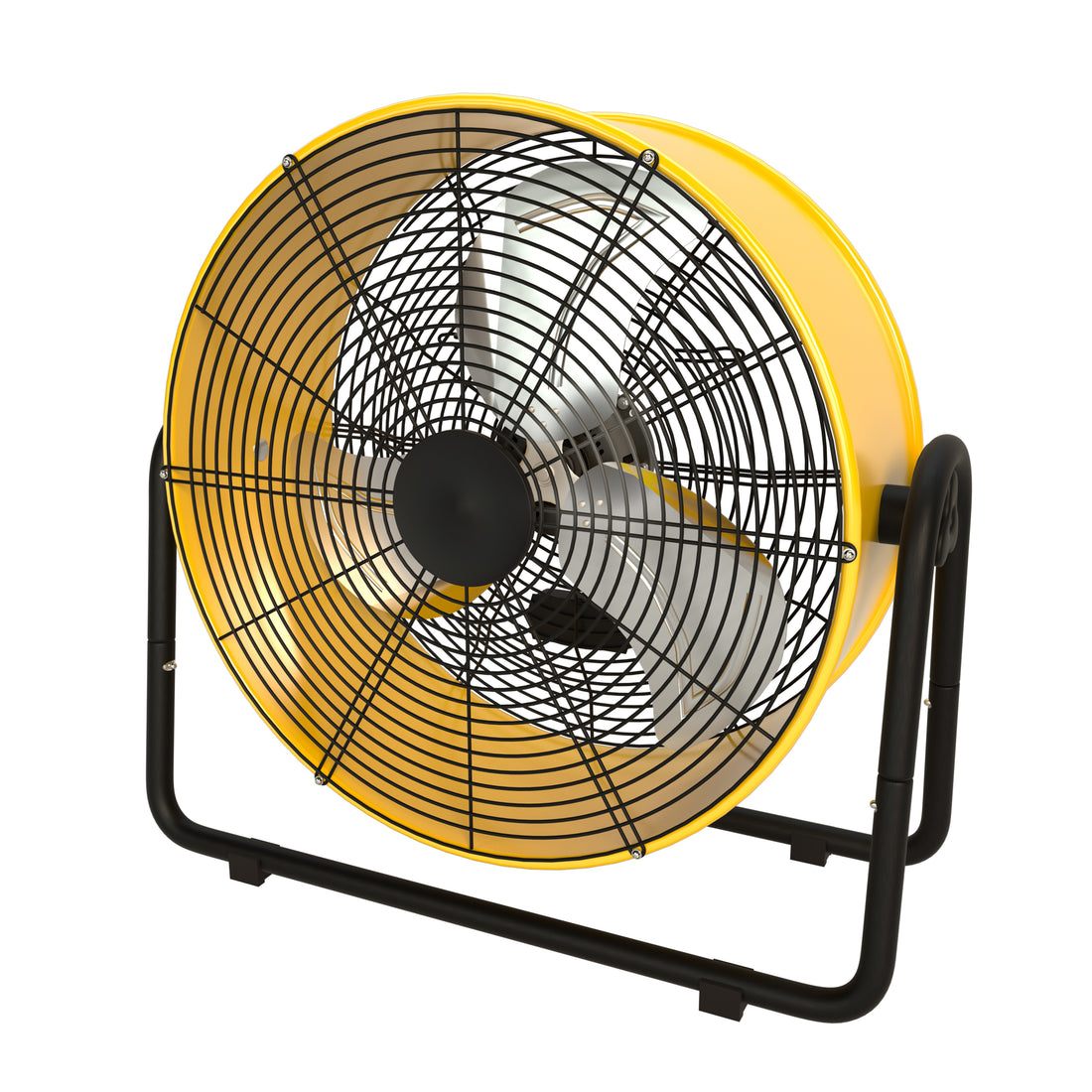 Simple Deluxe 20 Inch Heavy Duty Metal Industrial Drum Fan, 3 Speed Floor Fan For Warehouse, Workshop, Factory And Basement High Velocity, Yellow Yellow Metal
