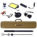 Led Camping Light, 12V 10000 Lumen Super Bright Portable Outdoor Lights With Telescoping Pole Suction Cup Magnetic Base, Flood Lamp For Outdoors Camp, Fishing, Picnic, Bbq, Power Failure Black Metal