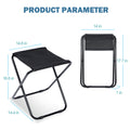 Yssoa Folding Camping Stool, Portable Collapsible Camp Stool, Folding Foot Rest For Lightweight Compact Chair, Foldable Footstool Ottoman For Outdoor Hiking Backpacking Fishing Picnic Barbecue Bbq Black Metal
