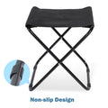 Yssoa Folding Camping Stool, Portable Collapsible Camp Stool, Folding Foot Rest For Lightweight Compact Chair, Foldable Footstool Ottoman For Outdoor Hiking Backpacking Fishing Picnic Barbecue Bbq Black Metal