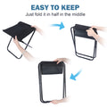 Yssoa Folding Camping Stool, Portable Collapsible Camp Stool, Folding Foot Rest For Lightweight Compact Chair, Foldable Footstool Ottoman For Outdoor Hiking Backpacking Fishing Picnic Barbecue Bbq Black Metal
