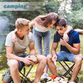 Yssoa Folding Camping Stool, Portable Collapsible Camp Stool, Folding Foot Rest For Lightweight Compact Chair, Foldable Footstool Ottoman For Outdoor Hiking Backpacking Fishing Picnic Barbecue Bbq Black Metal