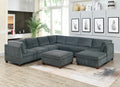 1Pc Ottoman Only Grey Chenille Fabric Cocktail Ottoman Cushion Seat Living Room Furniture Grey Chenille Primary Living Space Contemporary,Modern Rectangle Chenille