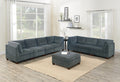 1Pc Ottoman Only Grey Chenille Fabric Cocktail Ottoman Cushion Seat Living Room Furniture Grey Chenille Primary Living Space Contemporary,Modern Rectangle Chenille