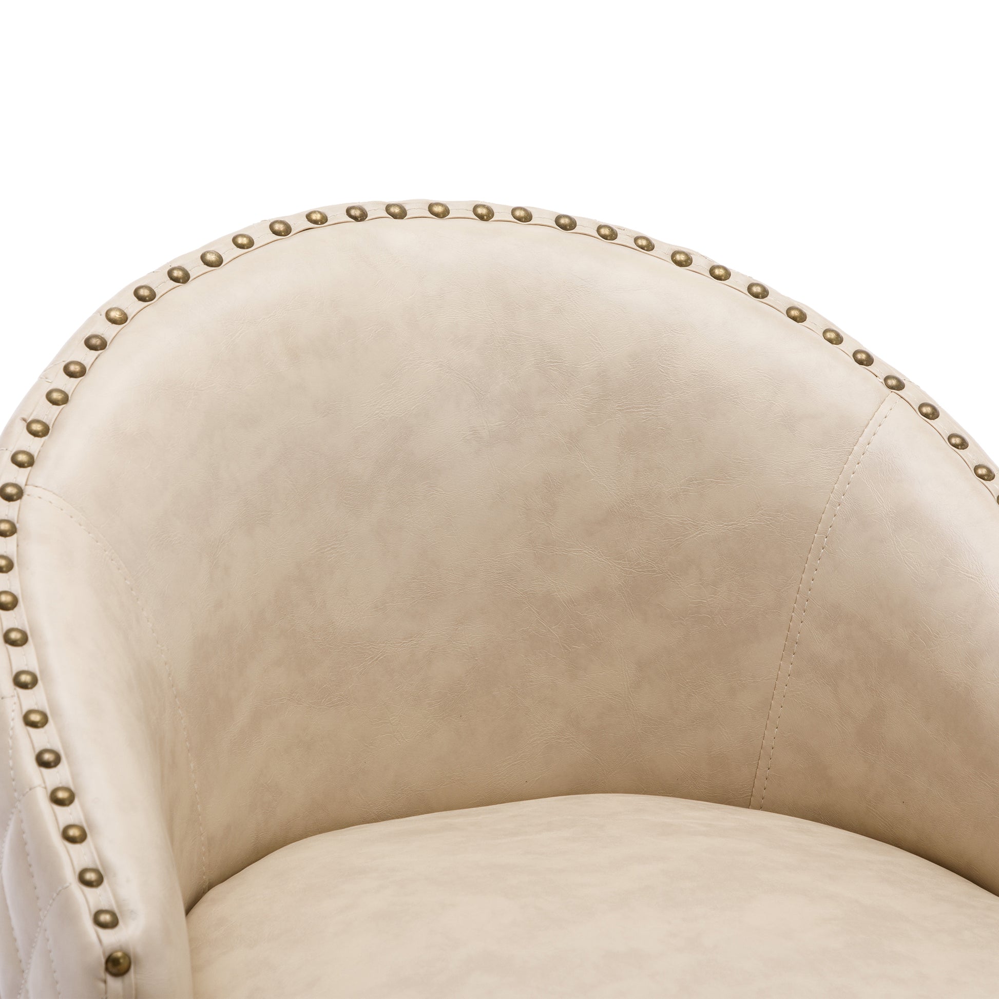 Coolmore Bar Stools Set Of 2 Counter Height Chairs With Footrest For Kitchen, Dining Room And 360 Degree Swivel Apricot Pu Pu Leather