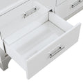 Elegant High Gloss Dresser With Metal Handle,Mirrored Storage Cabinet With 6 Drawers For Bedroom,Living Room,White White Mdf