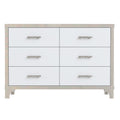 Elegant High Gloss Dresser With Metal Handle,Mirrored Storage Cabinet With 6 Drawers For Bedroom,Living Room,White White Mdf