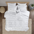 Metallic Printed Comforter Set King White Silver Polyester