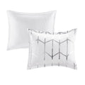 Metallic Printed Comforter Set King White Silver Polyester