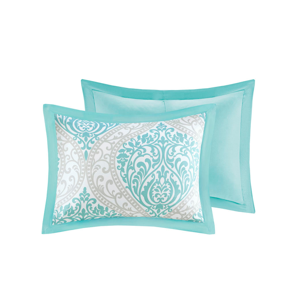 Comforter Set Full Aqua Polyester