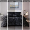 Velvet Comforter Set King Black Polyester