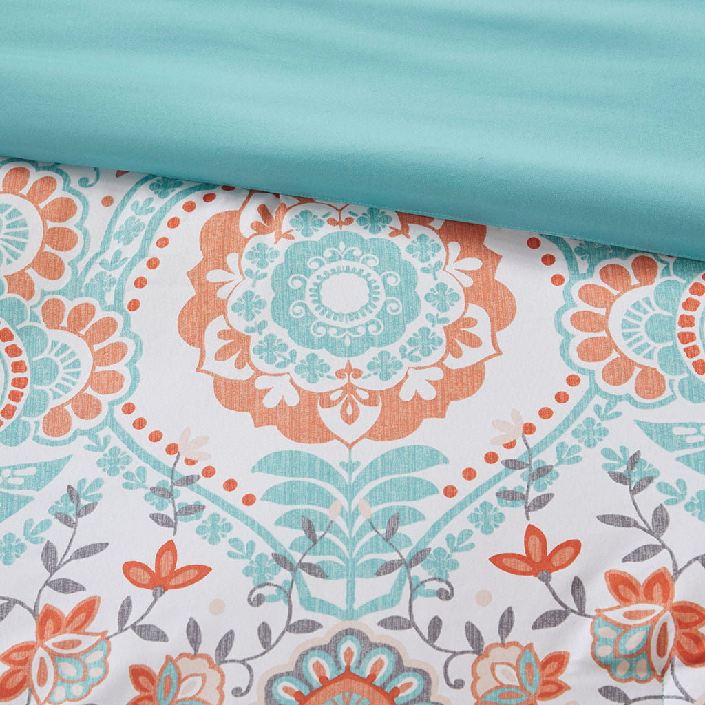 Boho Comforter Set With Bed Sheets Twin Xl Aqua Polyester